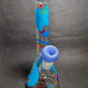 Disney Aladdin Genie Blue Magic 10 Inch Beaker Glass Bong