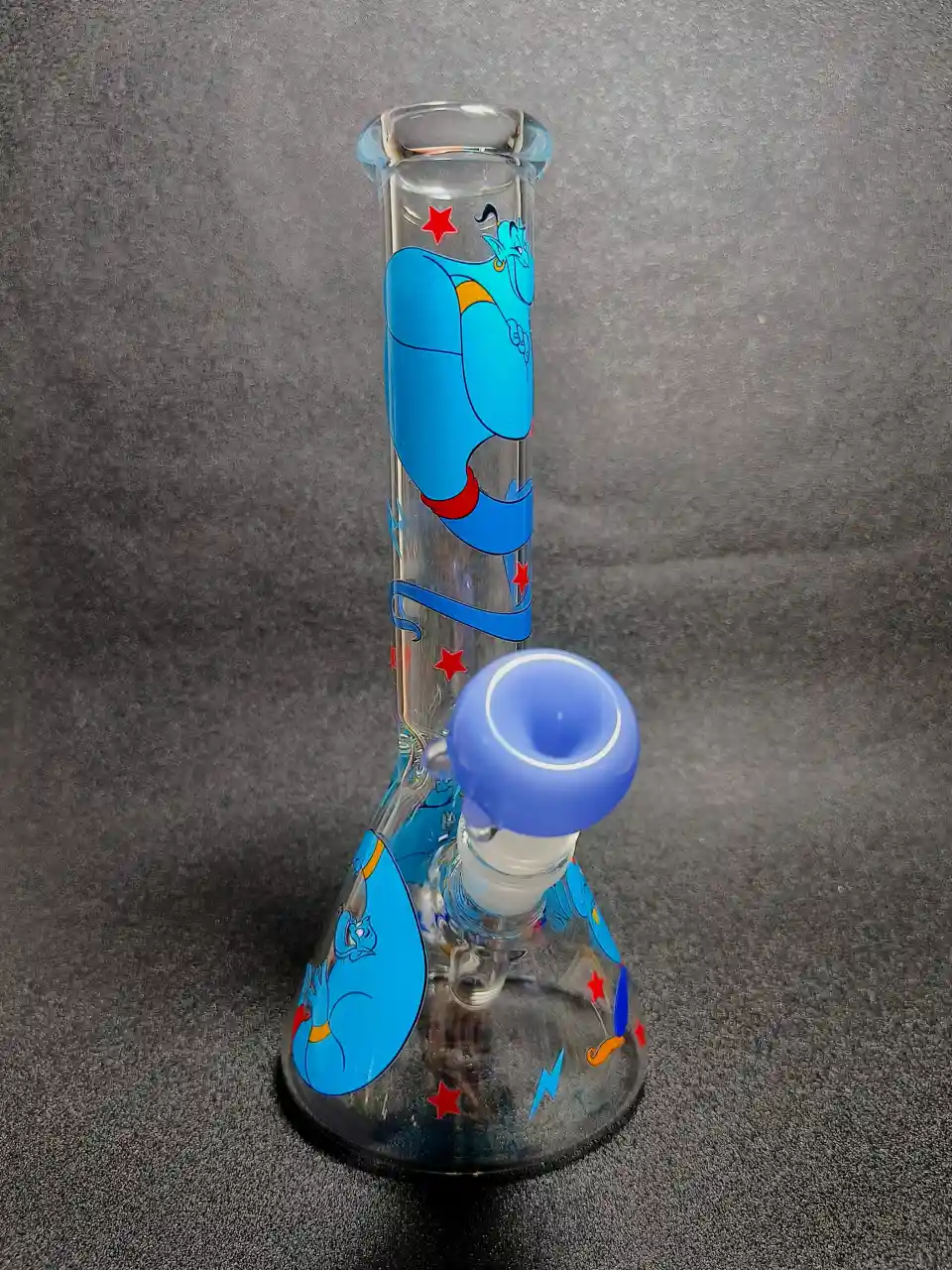 Disney Aladdin Genie Blue Magic 10 Inch Beaker Glass Bong