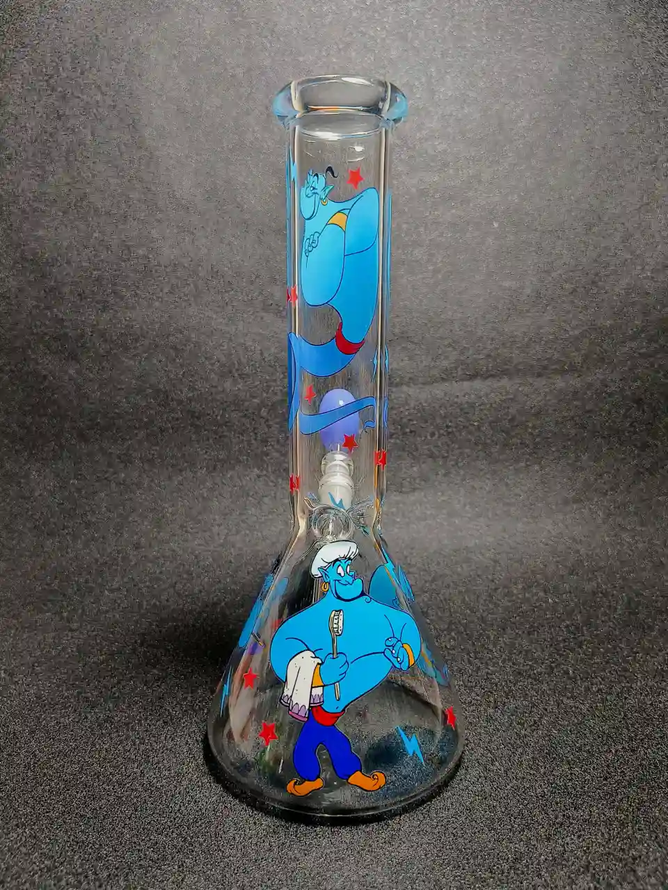 Disney Aladdin Genie Blue Magic 10 Inch Beaker Glass Bong - Image 3