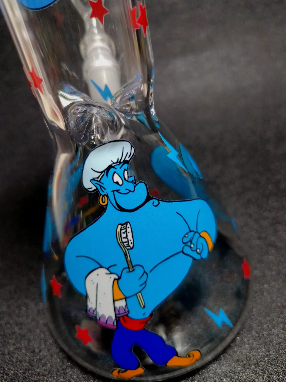 Disney Aladdin Genie Blue Magic 10 Inch Beaker Glass Bong - Image 8