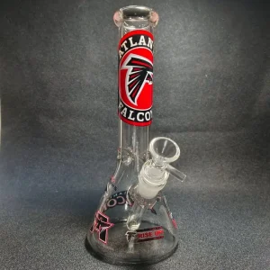10 Inch Atlanta Falcons NFL Beaker Bong with Ice Pinches