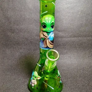 Baby Yoda Star Wars Green 10-Inch Beaker Glass Bong