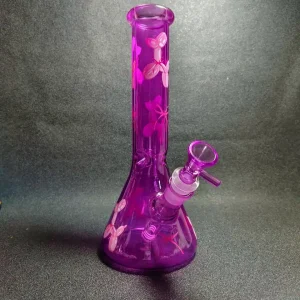 10 Inch Purple Iridescent Balloon Dog Beaker Glass Bong