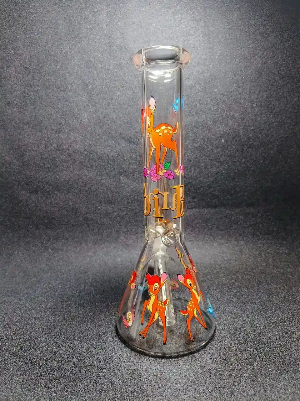 10 Inch Bambi Forest Friends Beaker Bong with Ice Pinches - Image 3