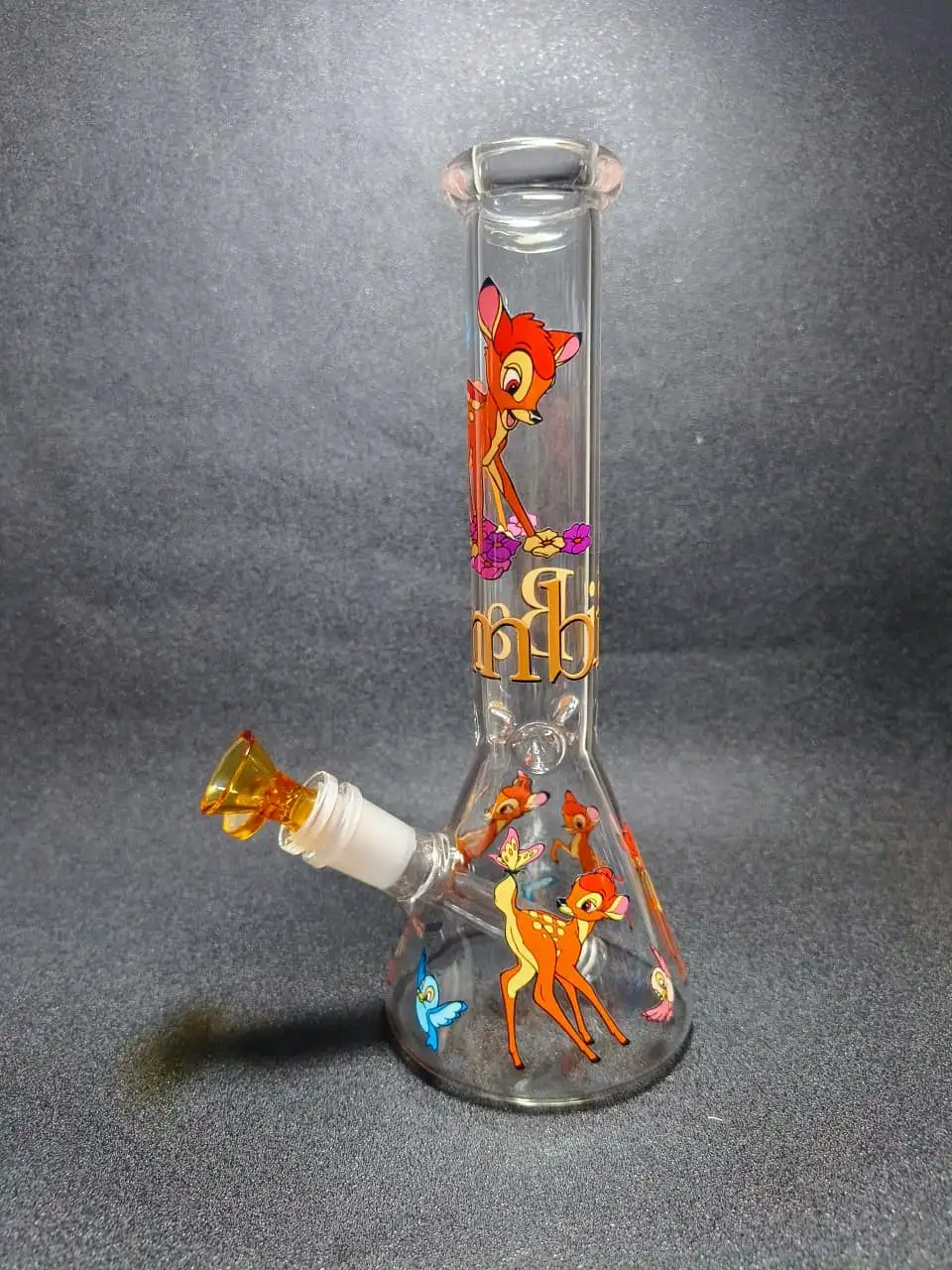 10 Inch Bambi Forest Friends Beaker Bong with Ice Pinches - Image 4