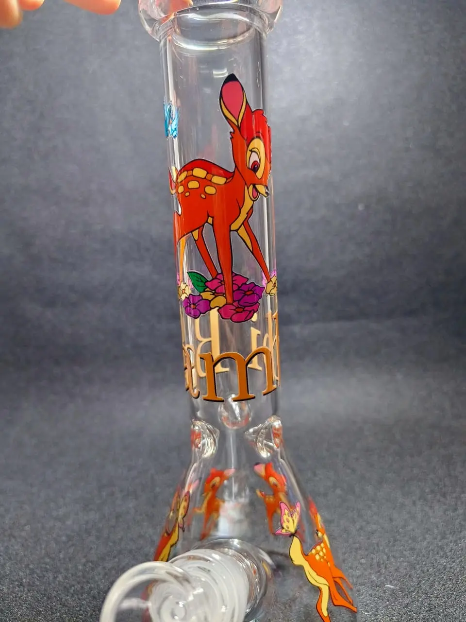 10 Inch Bambi Forest Friends Beaker Bong with Ice Pinches - Image 6