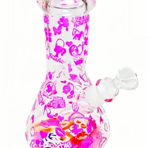 8-Inch 5mm Barbie Pink Fashion Beaker Glass Bong