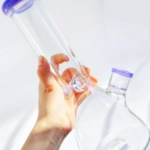 12 Inch 9mm Borosilicate Glass Beaker Bong with Lavender Accents