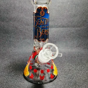 Beauty and the Beast Belle Rose 8 Inch Beaker Glass Bong