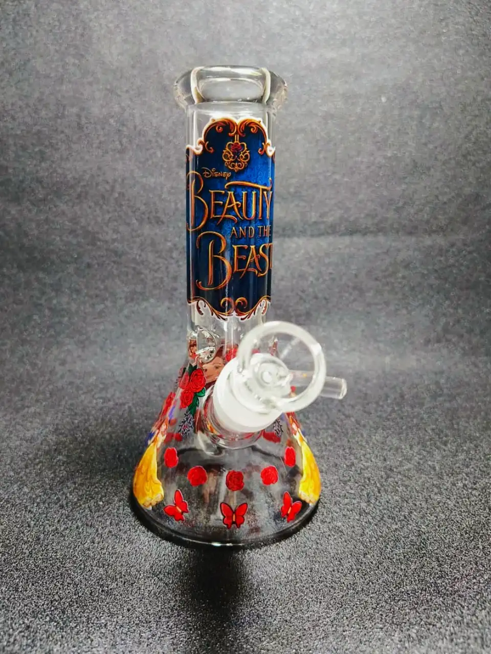 Beauty and the Beast Belle Rose 8 Inch Beaker Glass Bong
