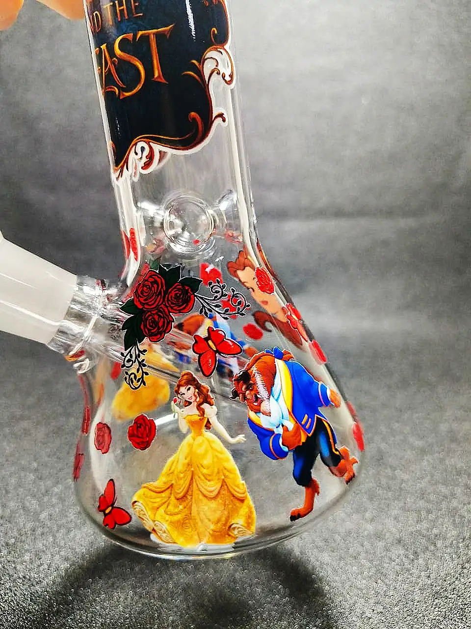 Beauty and the Beast Belle Rose 8 Inch Beaker Glass Bong - Image 5