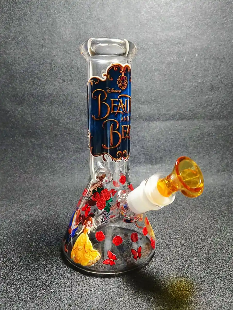 Beauty and the Beast Belle Rose 8 Inch Beaker Glass Bong - Image 6