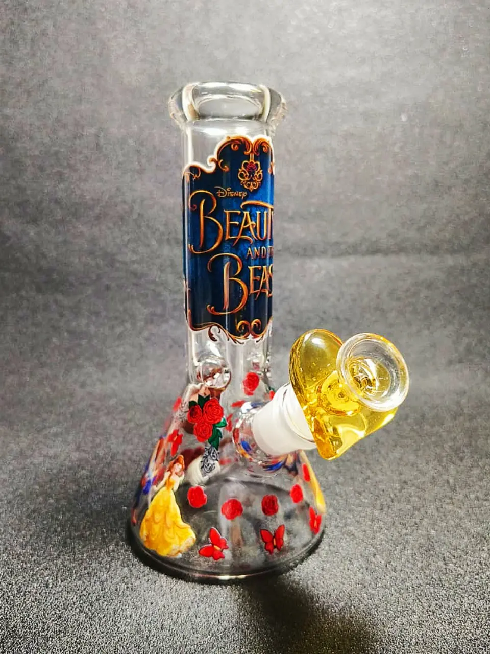 Beauty and the Beast Belle Rose 8 Inch Beaker Glass Bong - Image 7