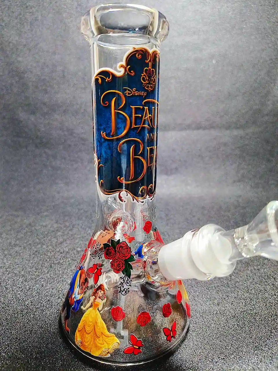 Beauty and the Beast Belle Rose 8 Inch Beaker Glass Bong - Image 4