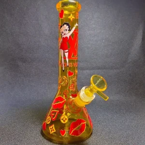 Betty Boop Honey Beaker Glass Bong with LV-Inspired Monogram
