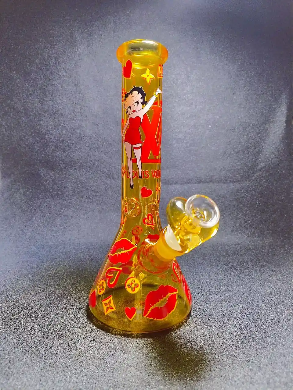 Betty Boop Honey Beaker Glass Bong with LV-Inspired Monogram - Image 4