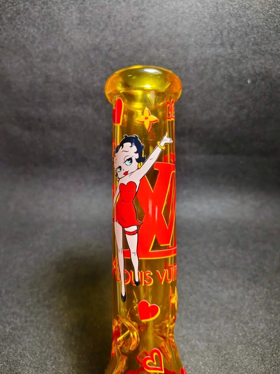Betty Boop Honey Beaker Glass Bong with LV-Inspired Monogram - Image 5