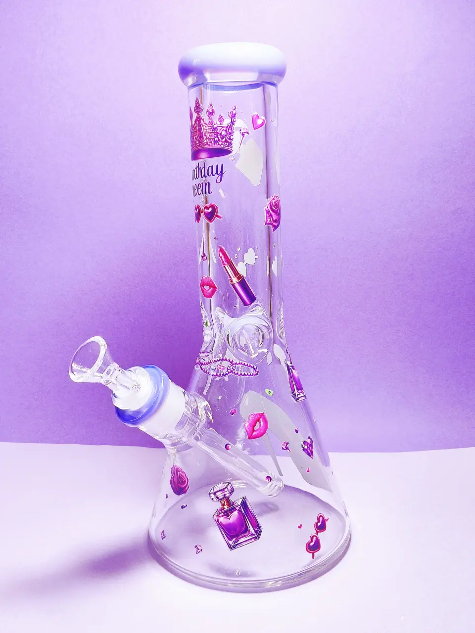 12 Inch Birthday Queen Purple 9mm Borosilicate Glass Beaker Bong - Image 5