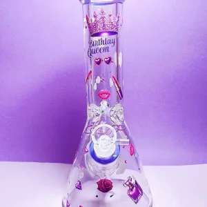 12 Inch Birthday Queen Purple 9mm Borosilicate Glass Beaker Bong