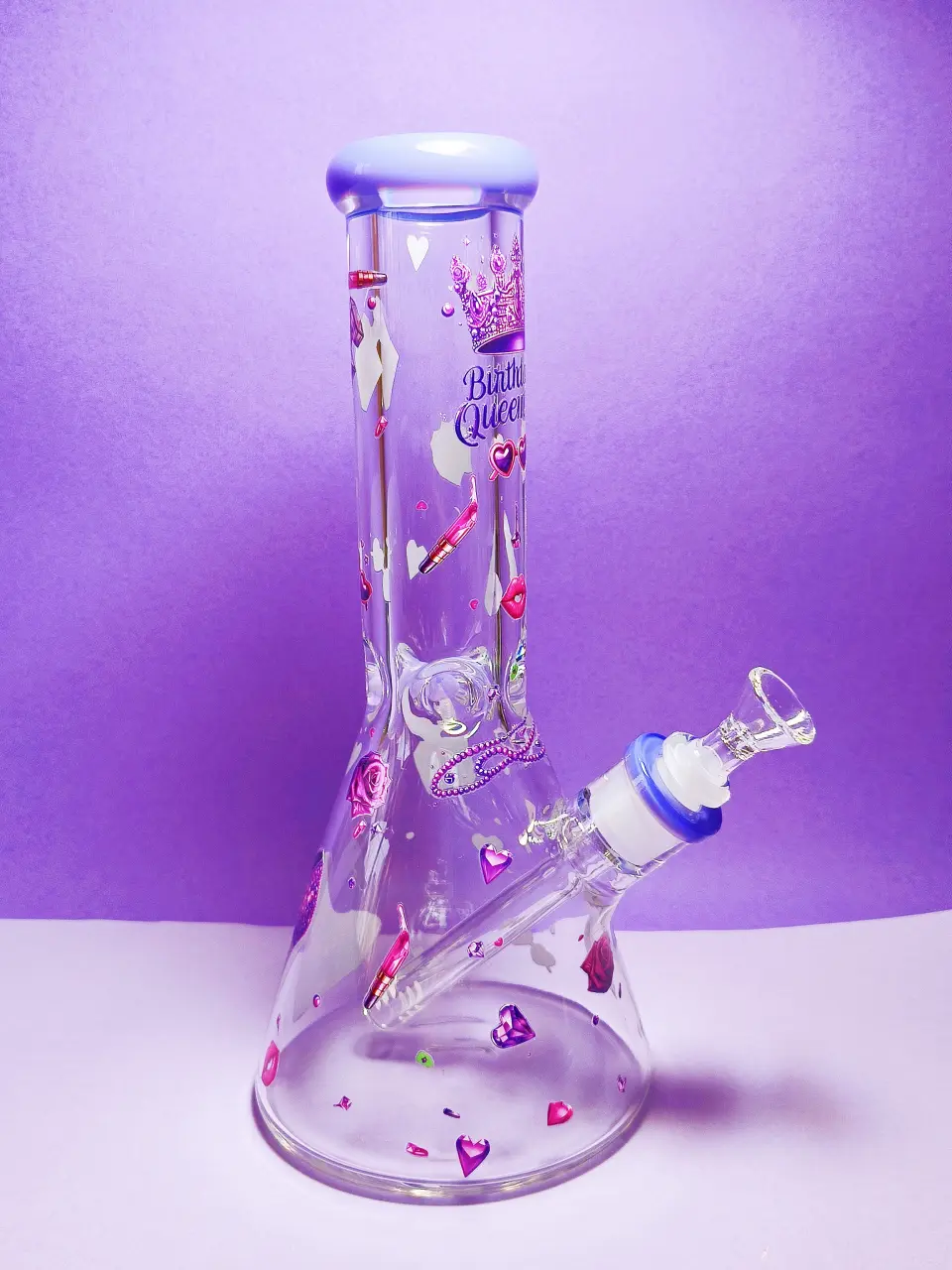 12 Inch Birthday Queen Purple 9mm Borosilicate Glass Beaker Bong - Image 4
