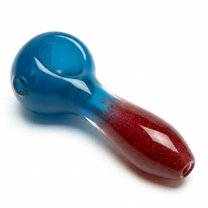 4-Inch Blue to Red Gradient Borosilicate Glass Spoon Pipe