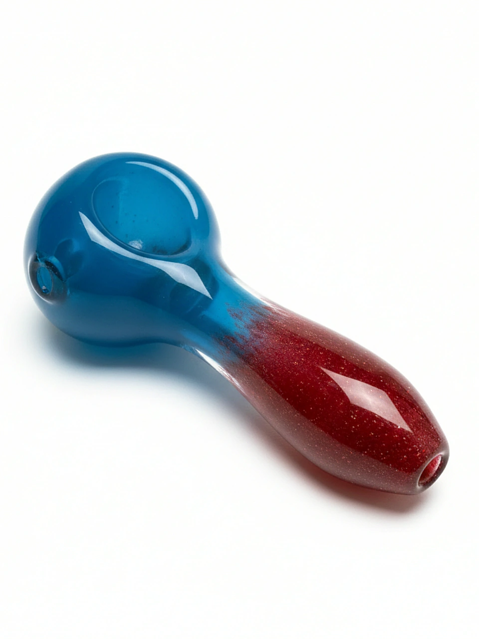 4-Inch Blue to Red Gradient Borosilicate Glass Spoon Pipe