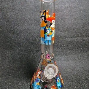 Bluey Family Scene 10 Inch Beaker Glass Bong