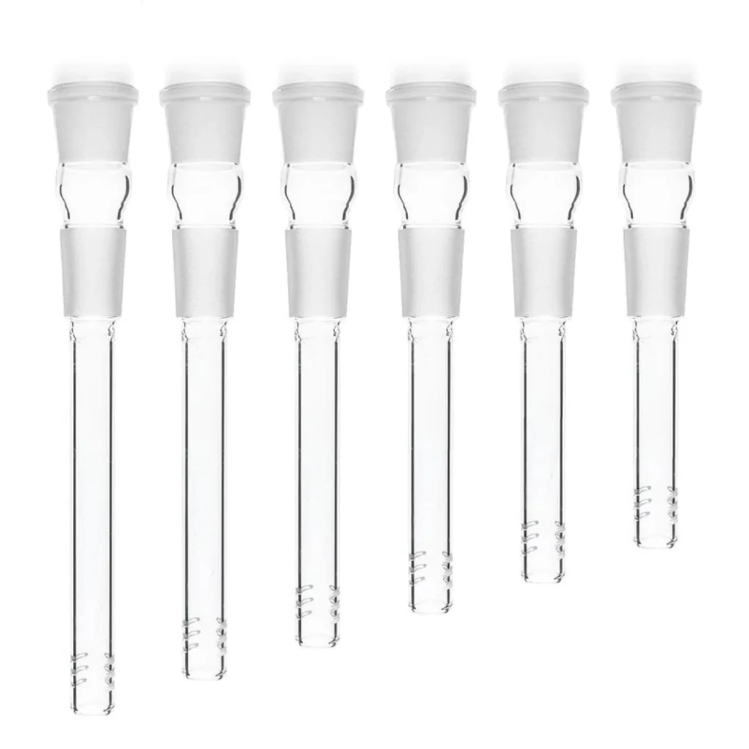 Clear Glass Diffuser Downstem, 18mm to 18mm, Multiple Lengths