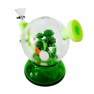 7 Inch Light Green Bonsai Mushroom Cloche Glass Bong