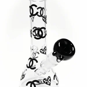 8 Inch Chic Noir Chanel-Inspired Beaker Glass Bong