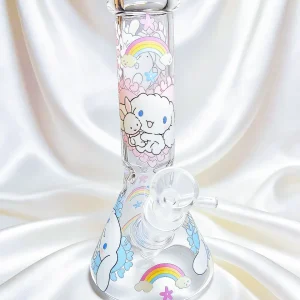 8-Inch Cinnamoroll Rainbow Heart Beaker Glass Bong