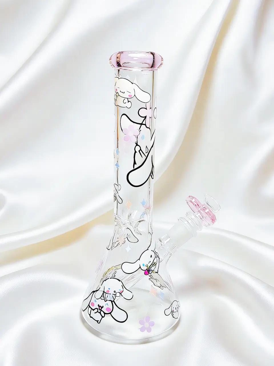 10 Inch Cinnamoroll Cloudy Wishes Soft Pink Beaker Glass Bong - Image 4