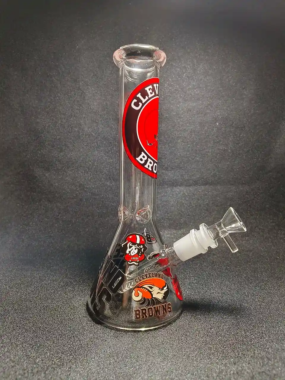 10 Inch Cleveland Browns NFL Beaker Glass Bong - Image 2