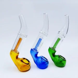 6-Inch Colorful Borosilicate Glass Sherlock Pipe with Percolator