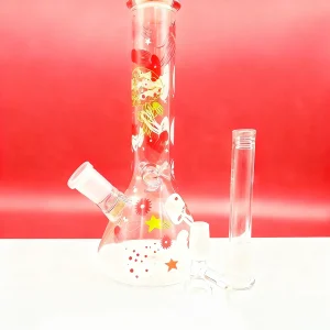 8 Inch Coral Reef Glow-in-the-Dark Jellyfish Beaker Bong