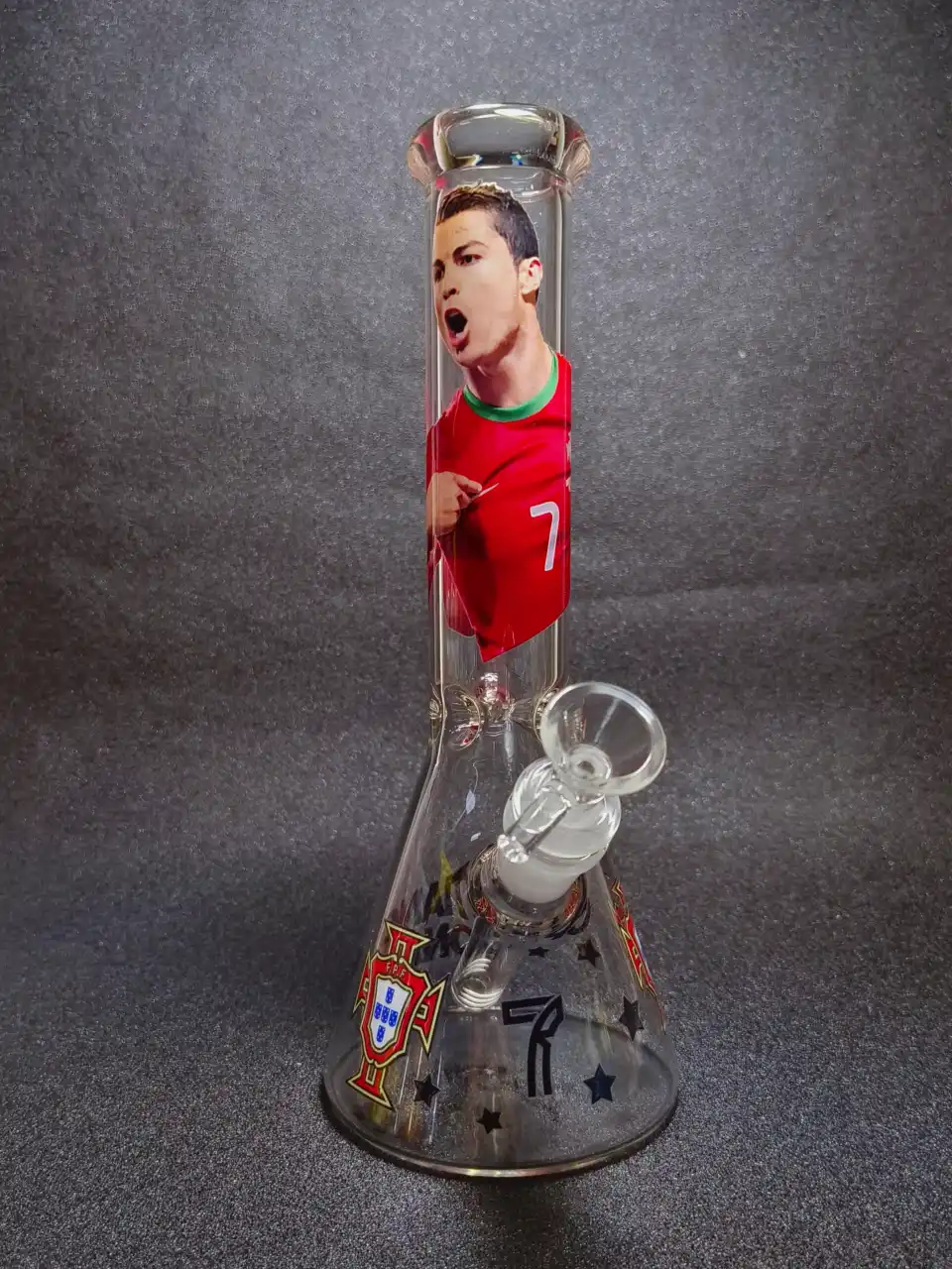 Cristiano Ronaldo Portugal #7 10 Inch Beaker Glass Bong