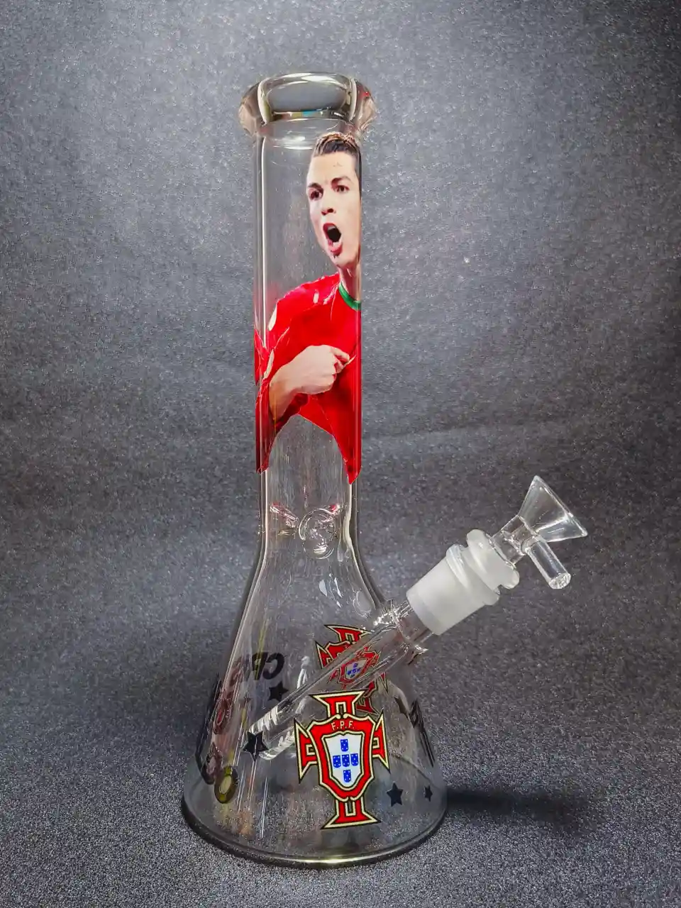 Cristiano Ronaldo Portugal #7 10 Inch Beaker Glass Bong - Image 2