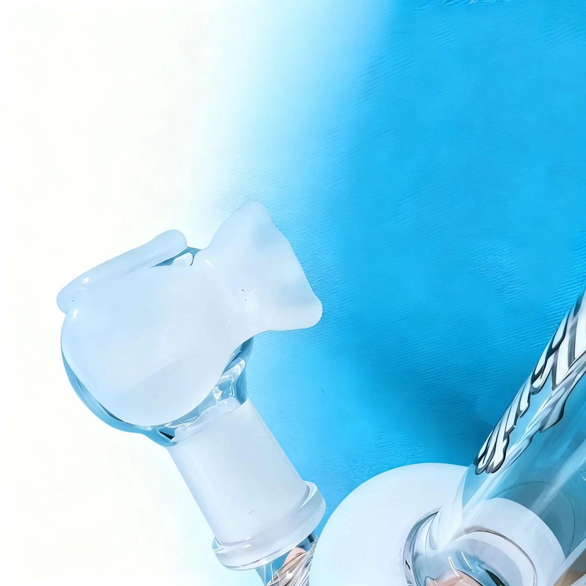 7 Inch Clear Borosilicate Glass Bong with White Bow Accents - Image 4