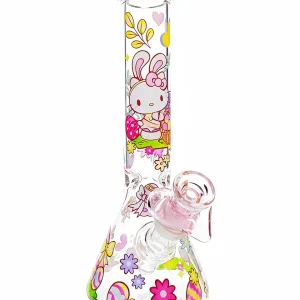 10-Inch Easter Sanrio Beaker Glass Bong with Pink Bowl