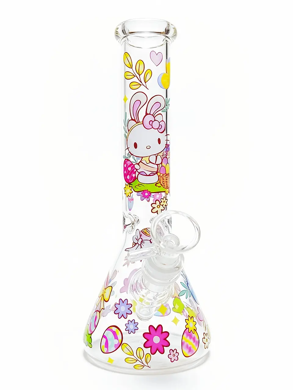 10-Inch Easter Sanrio Beaker Glass Bong with Pink Bowl - Image 4