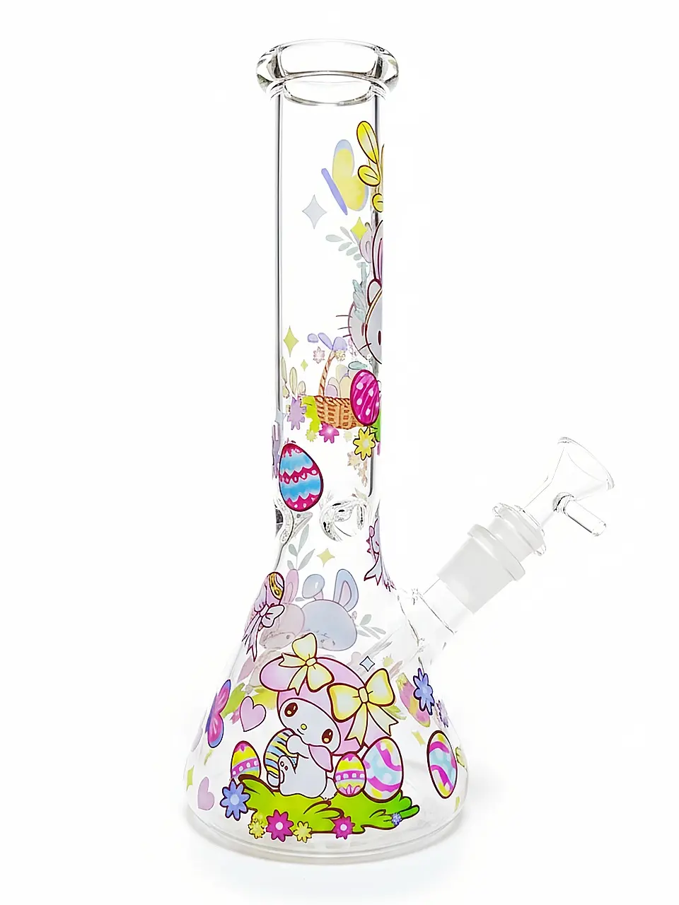 10-Inch Easter Sanrio Beaker Glass Bong with Pink Bowl - Image 3