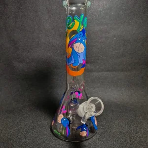 10-Inch Eeyore Pink Bow & Butterfly Beaker Glass Bong
