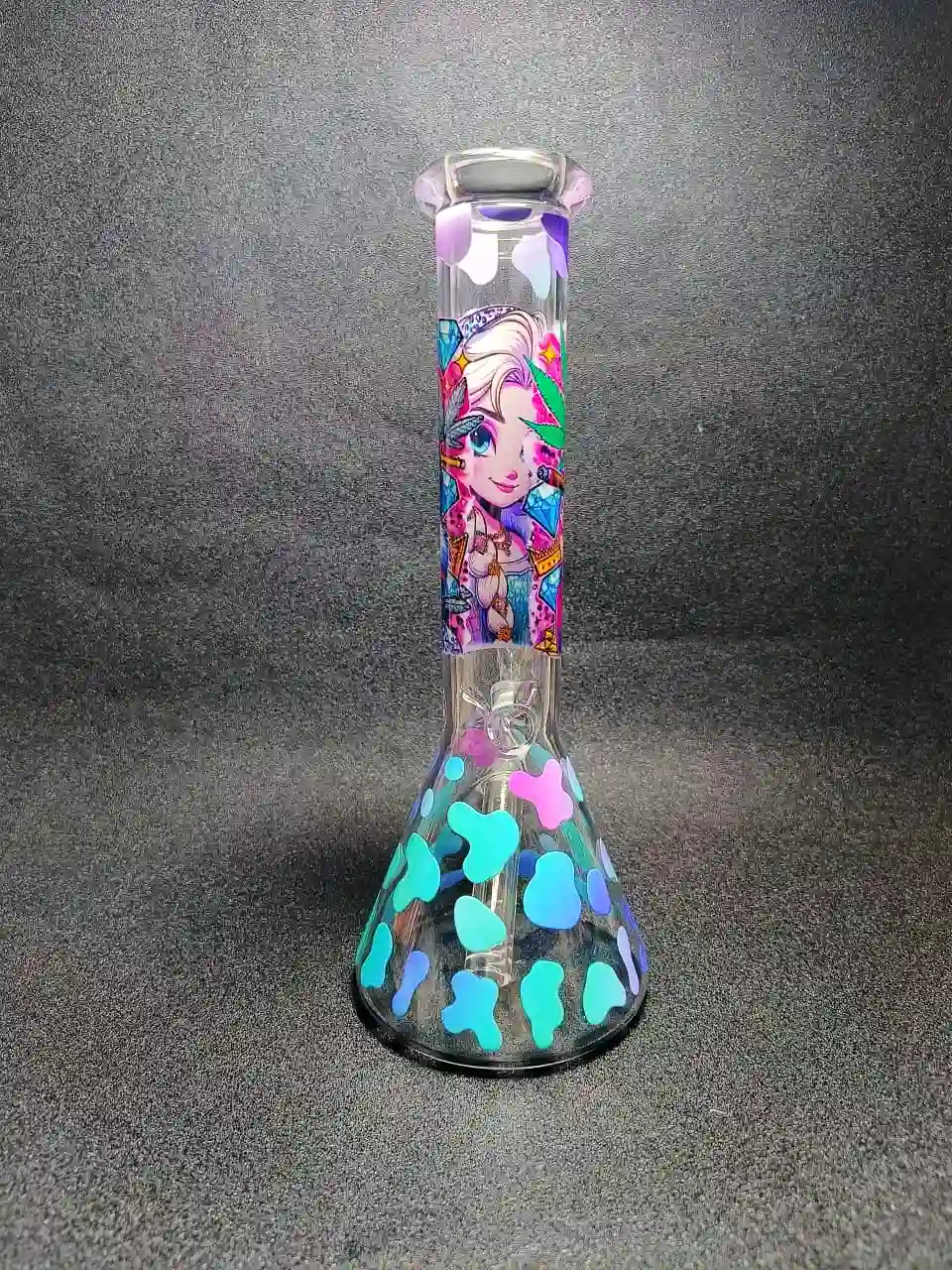 10 Inch Elsa Frost Queen Ice Flow Beaker Bong - Image 3