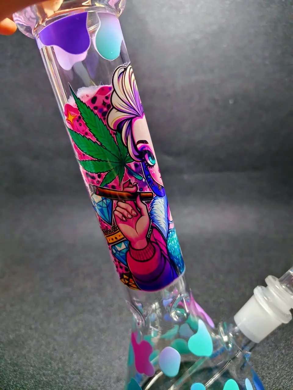 10 Inch Elsa Frost Queen Ice Flow Beaker Bong - Image 7