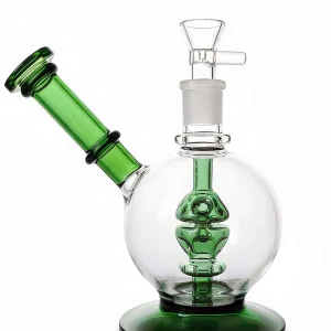 8-Inch Emerald Green Globe Borosilicate Glass Bong