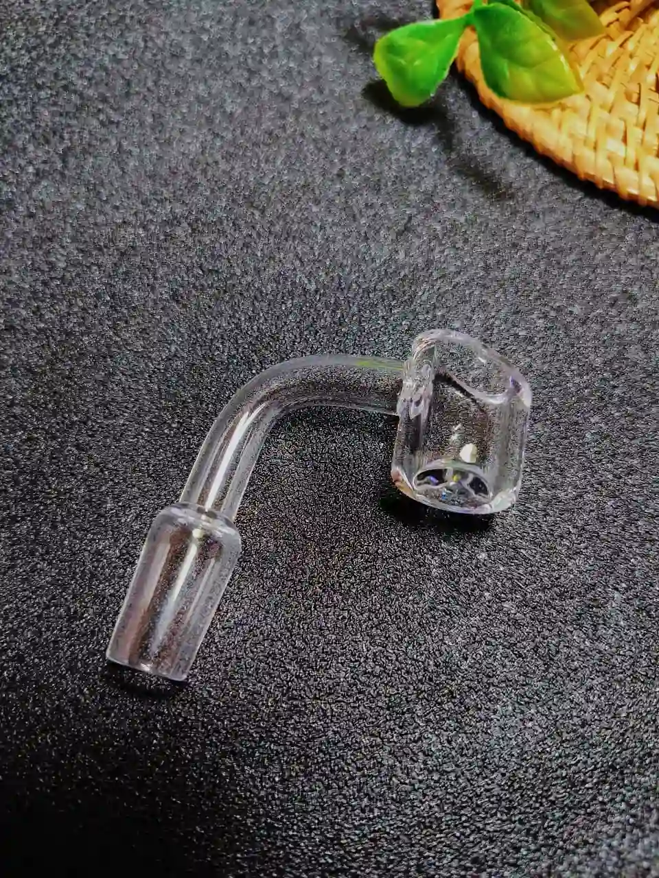 14mm Male 90° Flat Bottom Slanted Top Quartz Banger, 3mm - Image 2