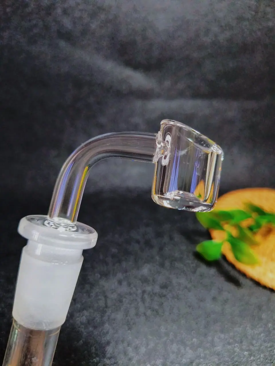 14mm Male 90° Flat Bottom Slanted Top Quartz Banger, 3mm