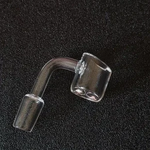 14mm Male 90° Flat Bottom Slanted Top Quartz Banger, 4mm