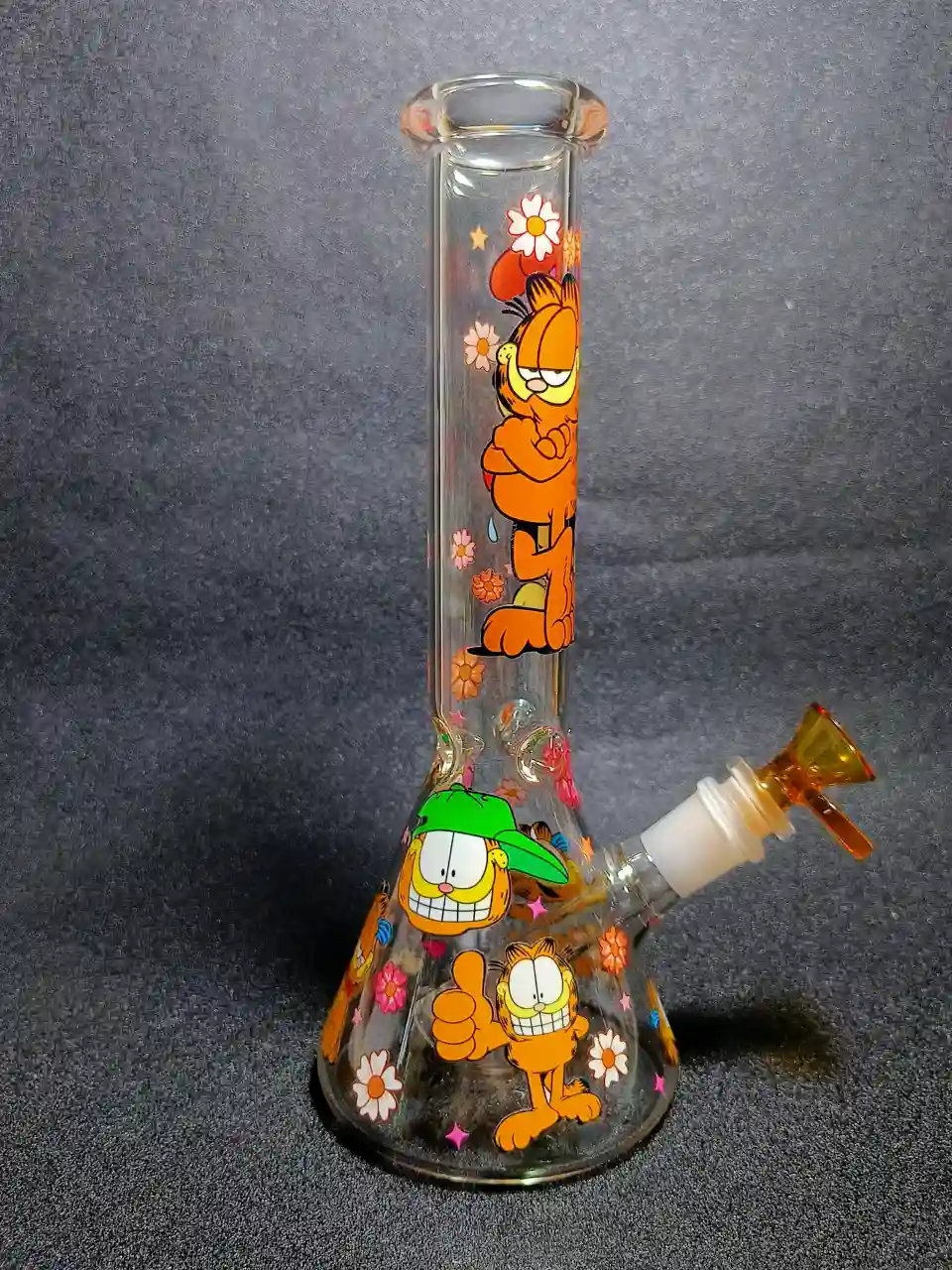 Garfield Comic Cat Floral 10-Inch Beaker Glass Bong - Image 2