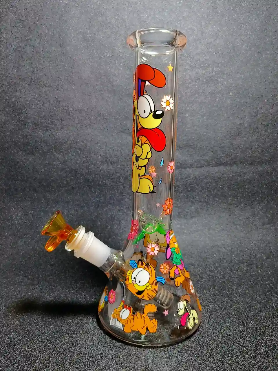 Garfield Comic Cat Floral 10-Inch Beaker Glass Bong - Image 4